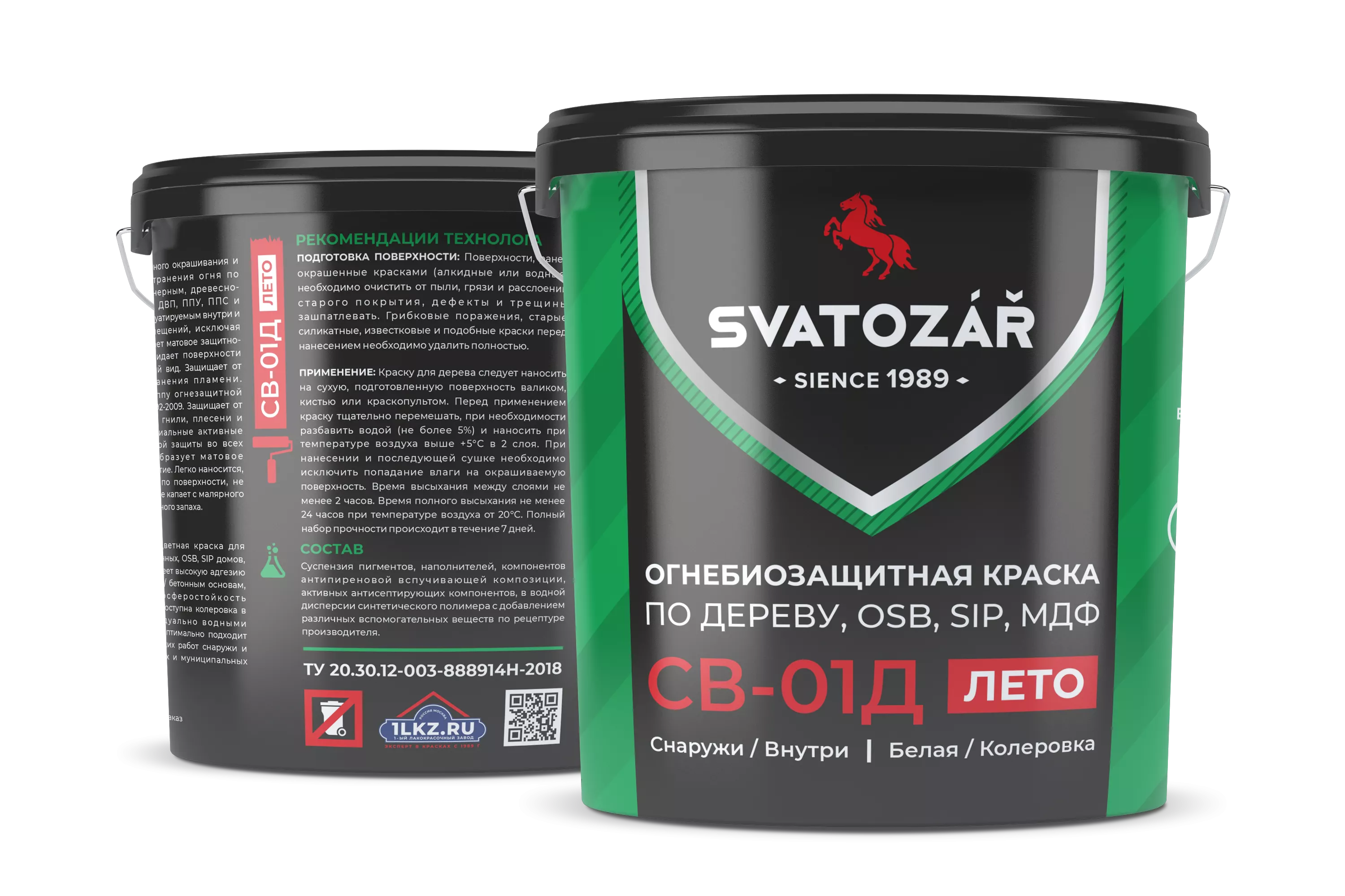 SVATOZAR СВ-01Д, Краска огнезащитная по ДЕРЕВУ, OSB и SIP панелям на водной основе