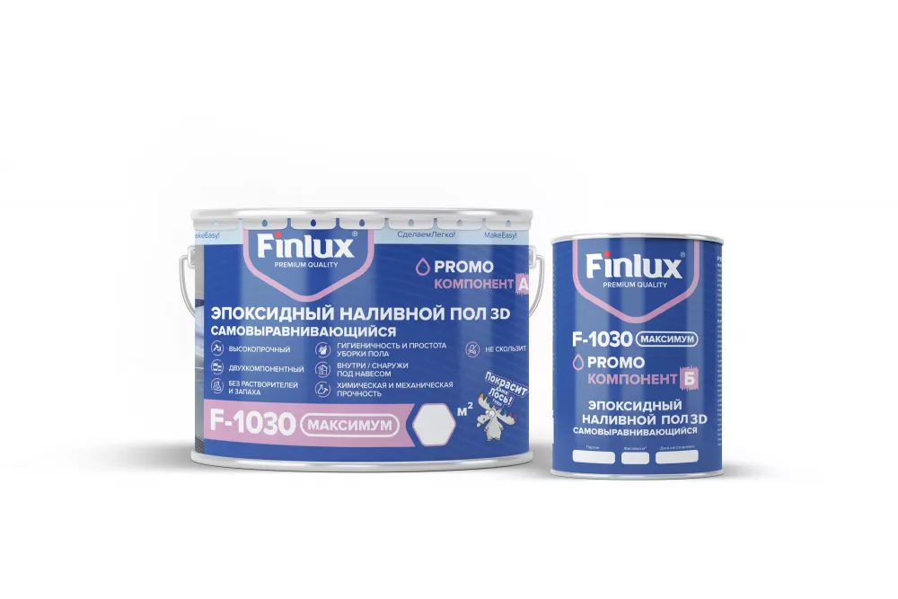 Прозрачный эпоксидный состав для 3D-полов и дизайнерской заливки Finlux F-1030 3D